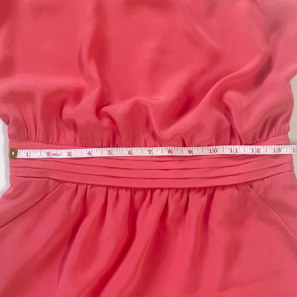 Charlie Jade Coral Pink Silk One Shoulder Cocktail Dress - Picture 8 of 11